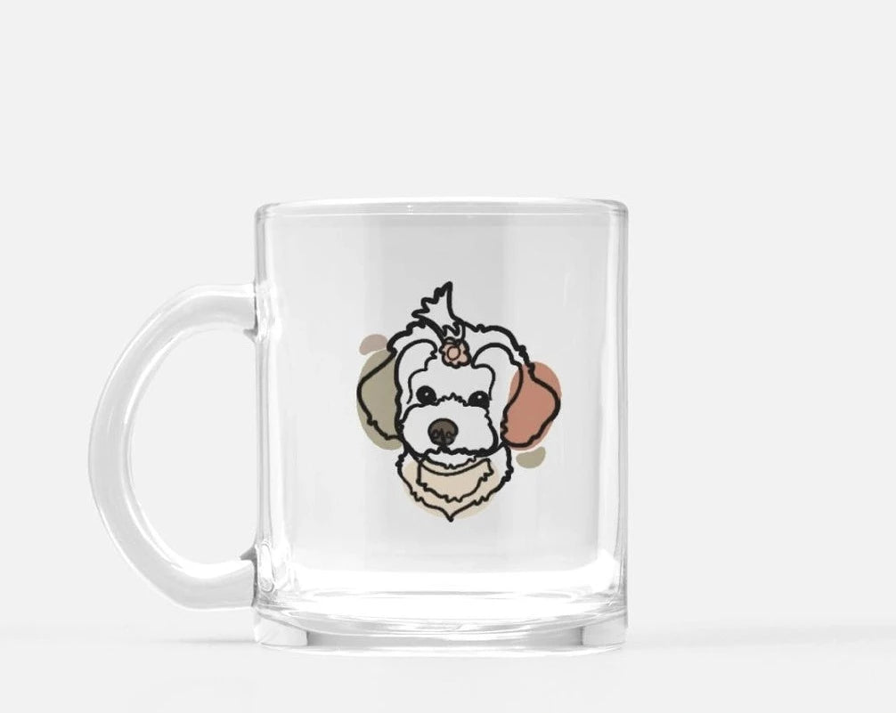 Furiendship custom pet glass mug multicolored