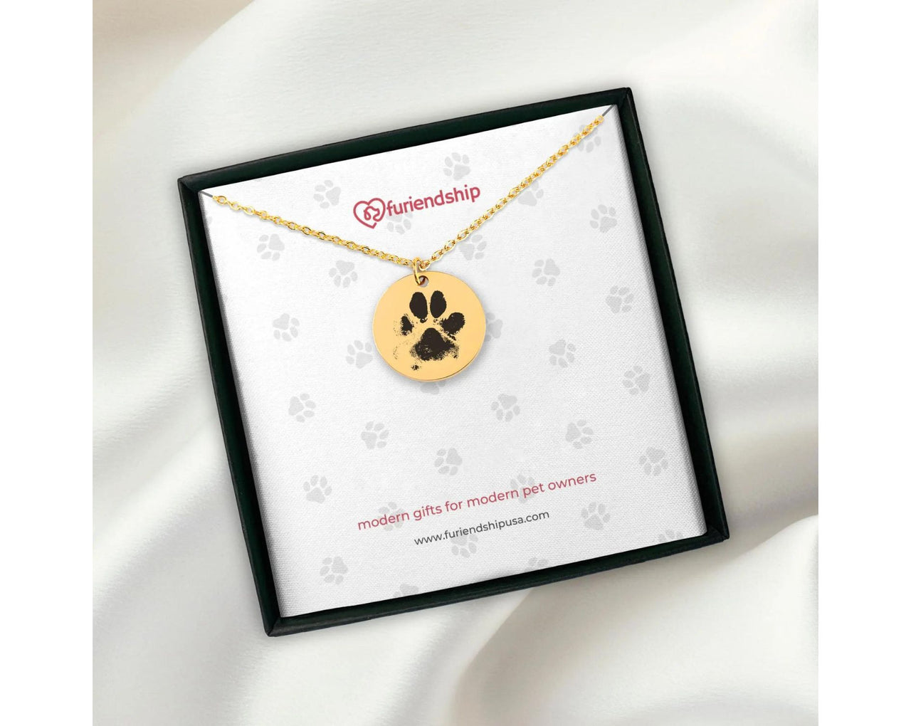 Custom Paw Print Heart Pendant Necklace | Custom Paw Jewelry Shop