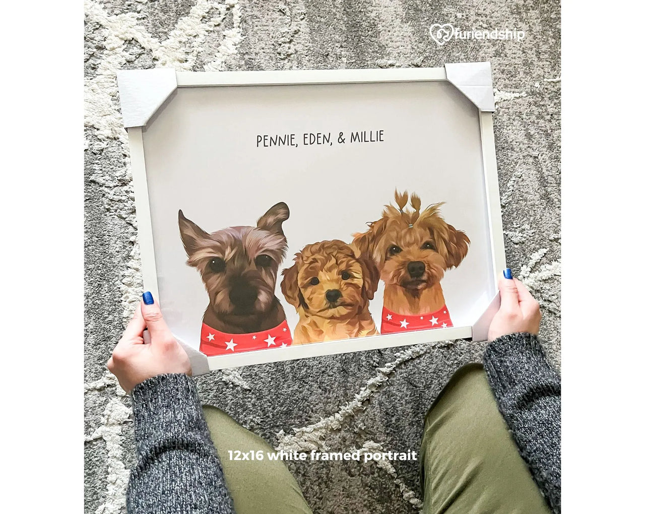 Custom Multi Pet Portrait - Pet Art Print at Furiendship