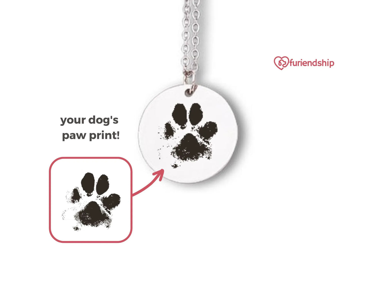 Custom Real Paw Print Necklace