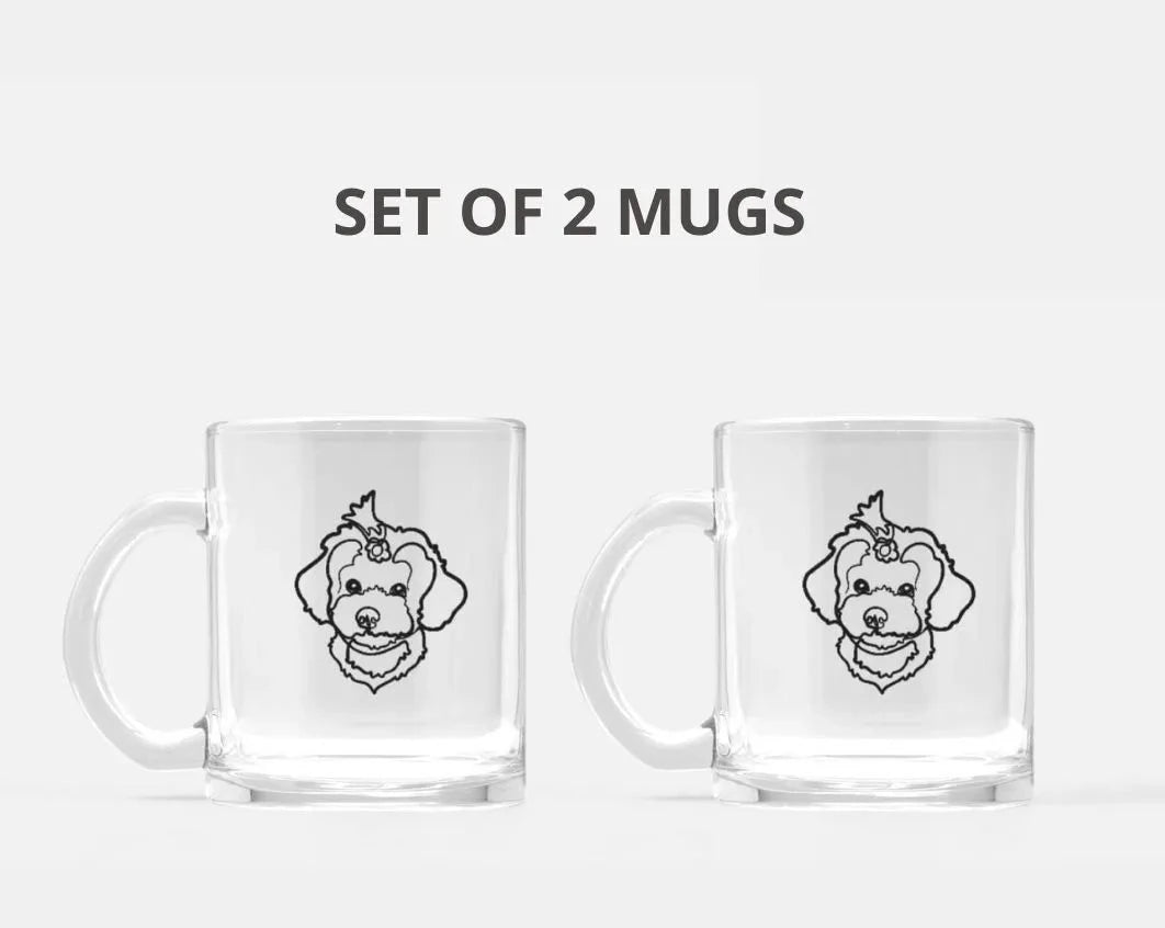 Furiendship Set of 2 Glass Mugs with Pet