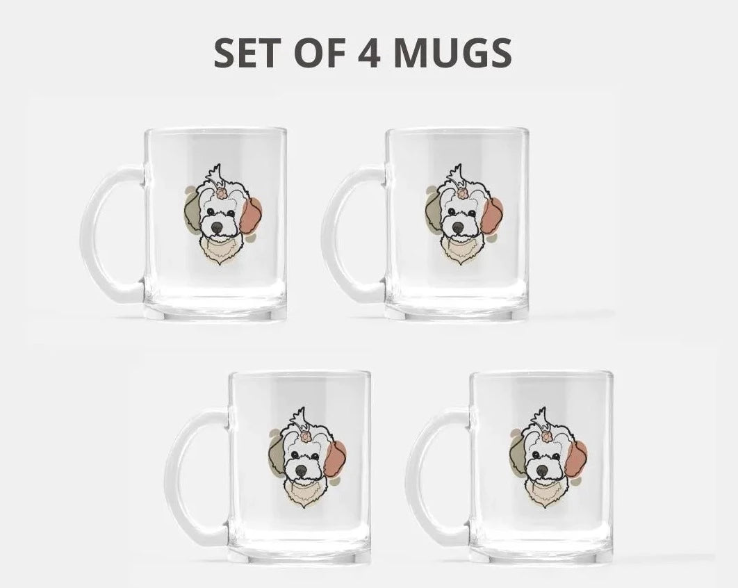 Furiendship - Custom Glass Mug Set of 4