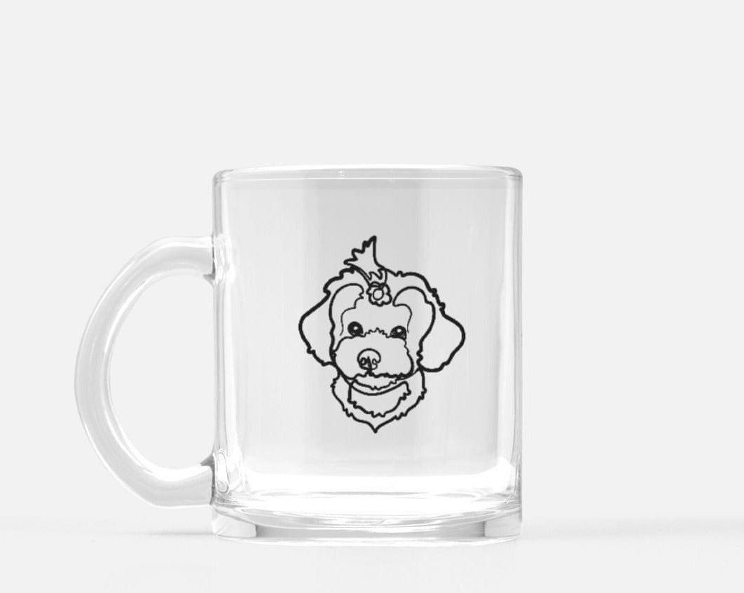 Custom Pet Portrait Glass Mug - Furiendship
