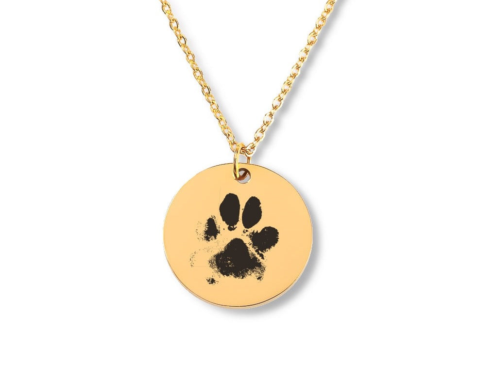 Custom Real Paw Print Necklace