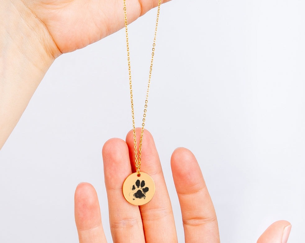 Custom Real Paw Print Necklace