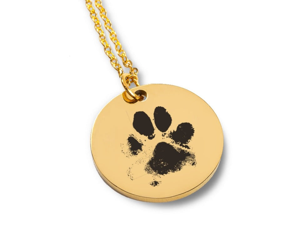 Custom Real Paw Print Necklace