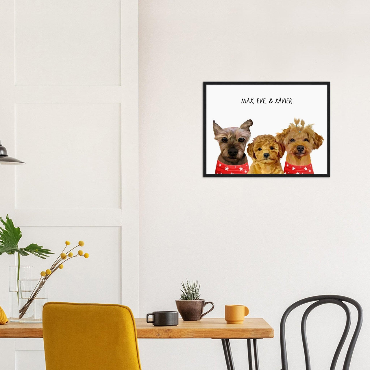 Custom Three Pet Portrait - Furiendship